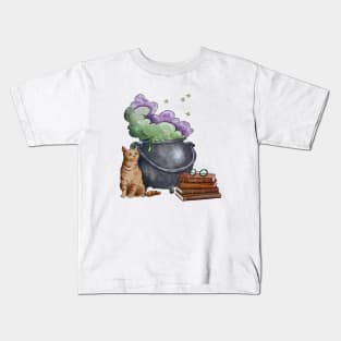 Cauldron cat Kids T-Shirt